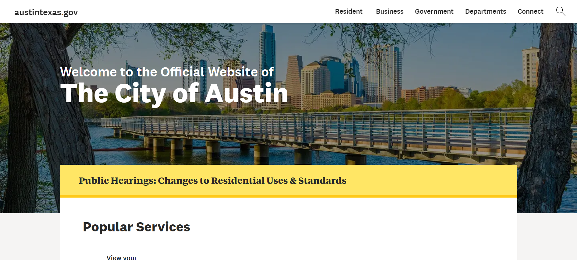 Site Web de la ville d'Austin